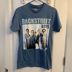 Backstreet Boys Blue Short Sleeve Graphic 90s Boy Band T-Shirt Unisex Small